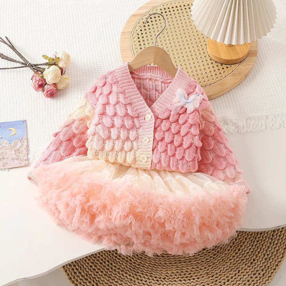 Girls Woolen Jersey Clothes Sets Spring Autumn Children Knitted Sweaters Coats Tutu Skirts 2pcs Dress Suit For Baby Outfits Kids
Girls Woolen Jersey Clothes Sets Spring Autumn Children Knitted Sweaters Coats Tutu Skirts 2pcs Dress Suit For Baby Outfits Kids