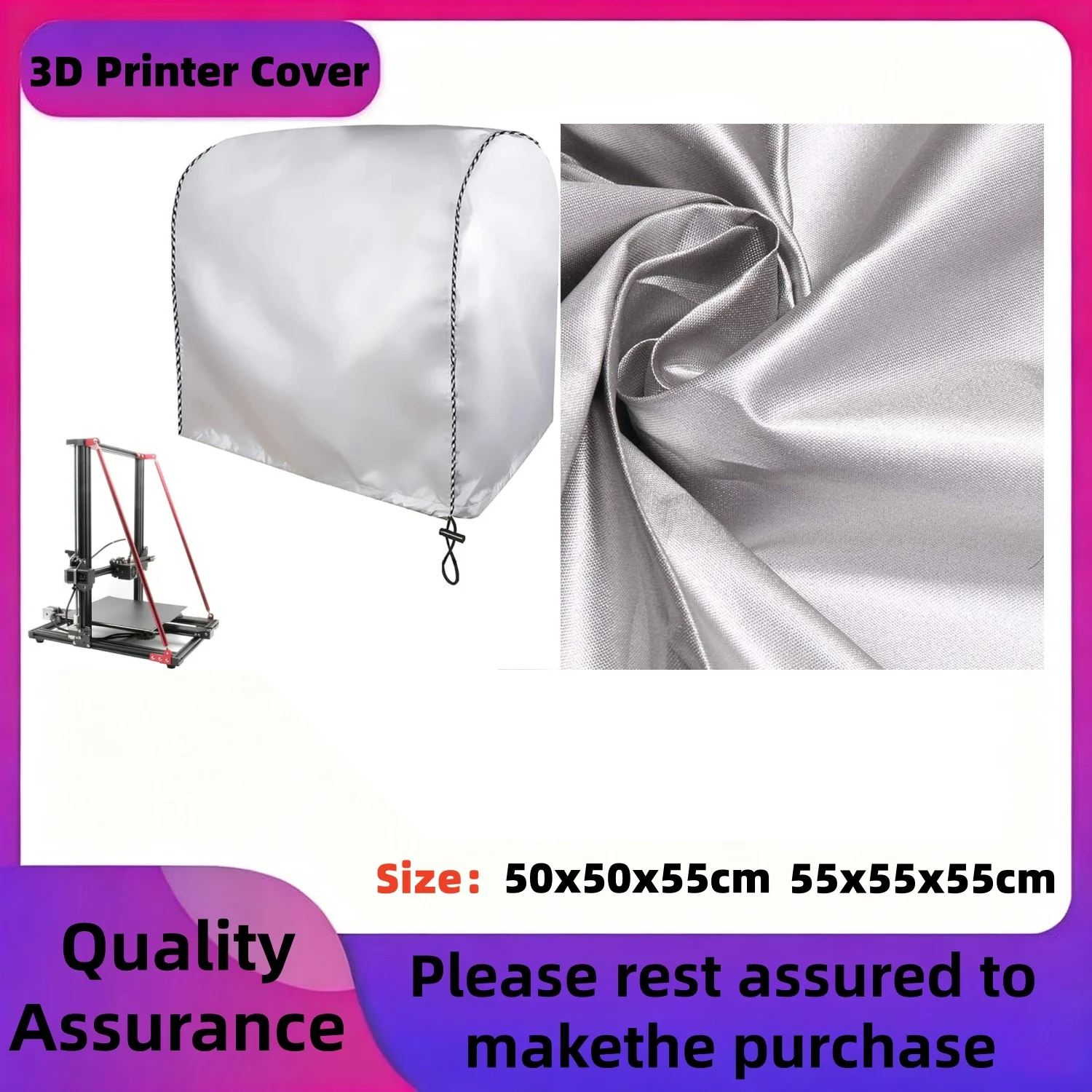 Water Resistant Dust Cover for 3D Printer Case with Adjustable Drawstring Fit Designed for 3and 3 Pro Compatible Printer Models
Water Resistant Dust Cover for 3D Printer Case with Adjustable Drawstring Fit Designed for 3and 3 Pro Compatible Printer Models