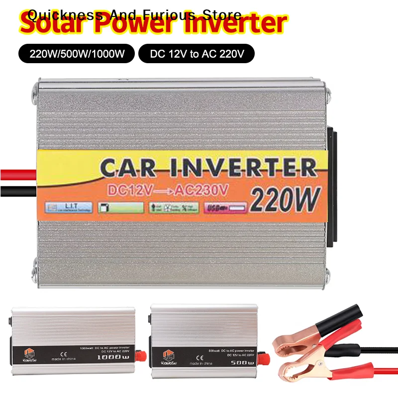 【MO】Portable Pure Sine Car Wave Inverter DC 12 V Volt 24V To AC 220V 220W 500W 1000W Power Bank Converter Solar Correction Wave
【MO】Portable Pure Sine Car Wave Inverter DC 12 V Volt 24V To AC 220V 220W 500W 1000W Power Bank Converter Solar Correction Wave