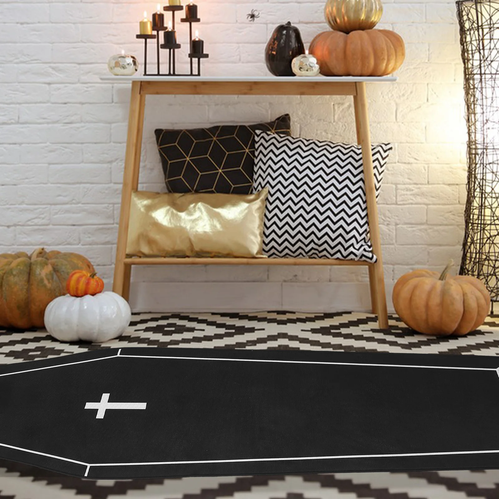Halloween Coffin Floor Mat Gothic Cross Pattern Non-Skid Entryway Decorative Doormat Home Ground Mat Coffin Rug
Halloween Coffin Floor Mat Gothic Cross Pattern Non-Skid Entryway Decorative Doormat Home Ground Mat Coffin Rug
