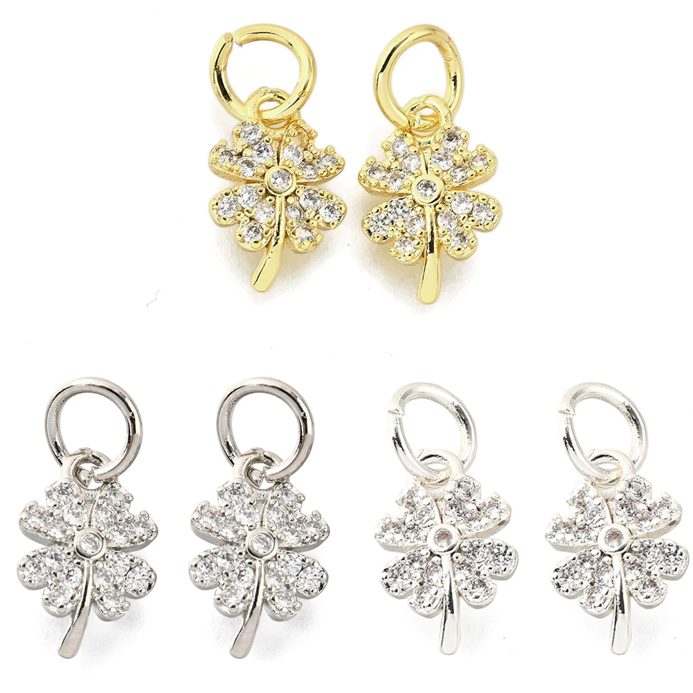 20Pcs Four Leaf Clover Flower Pendants Cubic Zirconia Floral Hang Ornament for DIY Jewelry Necklace Making Craft 12x7.5x2.5mm
20Pcs Four Leaf Clover Flower Pendants Cubic Zirconia Floral Hang Ornament for DIY Jewelry Necklace Making Craft 12x7.5x2.5mm