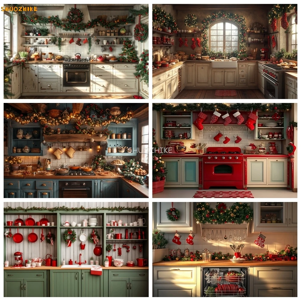 Christmas Kitchen Backdrop Cupboard Retro Wood Wall Kids Family Portrait Xmas Holiday Party Indoor Decor Photography Background
Christmas Kitchen Backdrop Cupboard Retro Wood Wall Kids Family Portrait Xmas Holiday Party Indoor Decor Photography Background