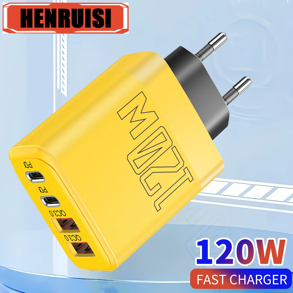 120W USB Charger Fast Charging Multi Ports Type C Mobile Phone Adapter For iPhone 15 Pro Max Xiaomi Samsung Huawei Phone Charger
120W USB Charger Fast Charging Multi Ports Type C Mobile Phone Adapter For iPhone 15 Pro Max Xiaomi Samsung Huawei Phone Charger