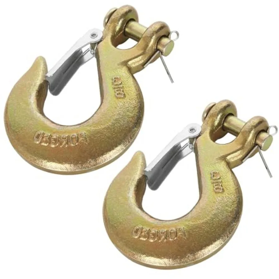 4 Pack Clevis Slip Hook 3/8 Inch with Safety Latch, G70 Forged Steel for Trailer, Heavy Duty Chain Hooks Deck Hauler Receiver H
4 Pack Clevis Slip Hook 3/8 Inch with Safety Latch, G70 Forged Steel for Trailer, Heavy Duty Chain Hooks Deck Hauler Receiver H
