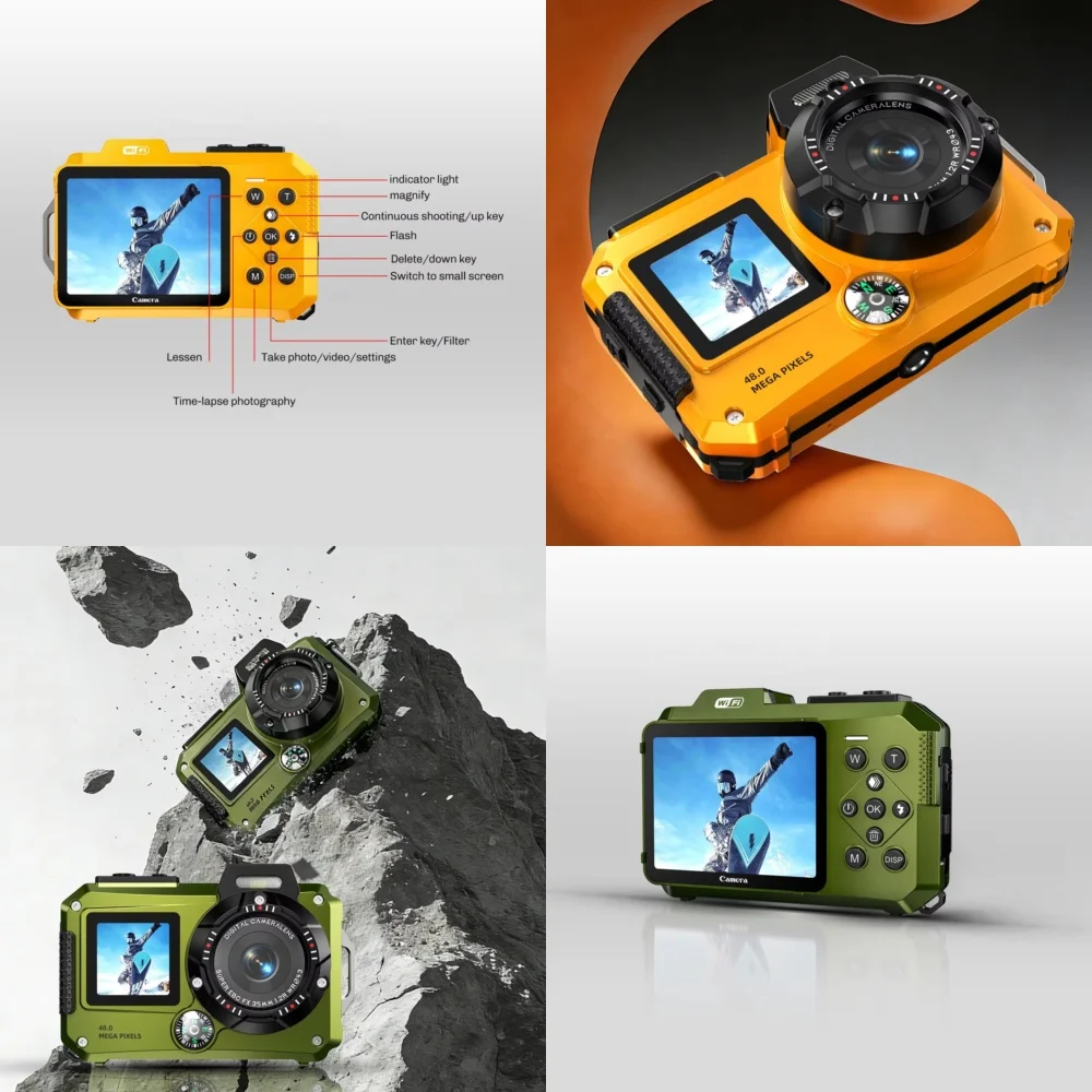 2026 New Design Outdoor Activities Digital Camera for Snorkeling Surfing Hiking Diving Fishing 2.8 Dual Screen IP68
2026 New Design Outdoor Activities Digital Camera for Snorkeling Surfing Hiking Diving Fishing 2.8 Dual Screen IP68