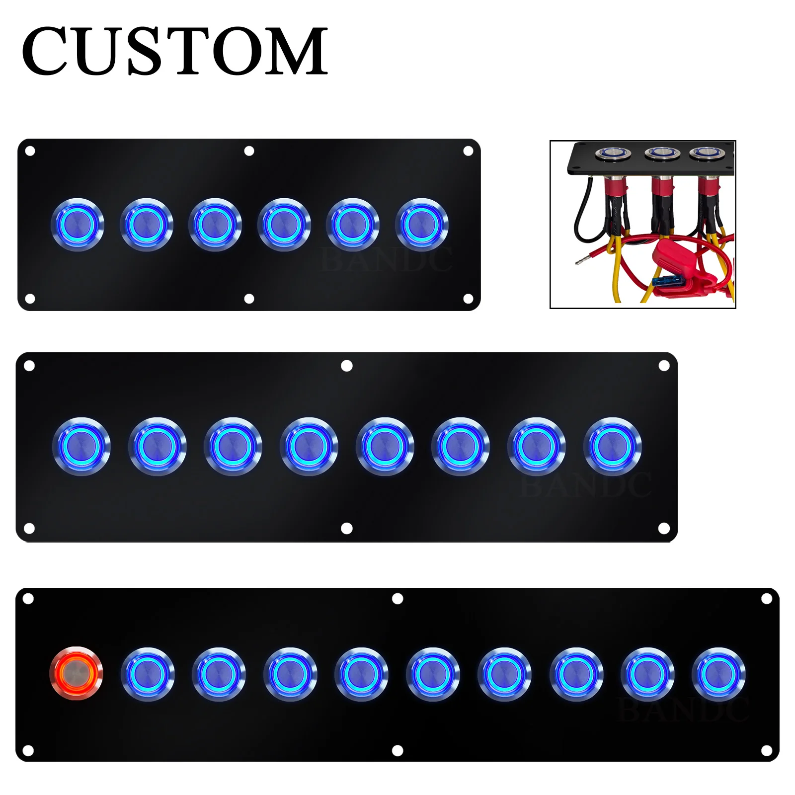 12V Metal Push Button Switch Panel 6/8/10 Way For Car RV Truck Camper Jeep Customizable– Blue LED Waterproof Marine Grade
12V Metal Push Button Switch Panel 6/8/10 Way For Car RV Truck Camper Jeep Customizable– Blue LED Waterproof Marine Grade