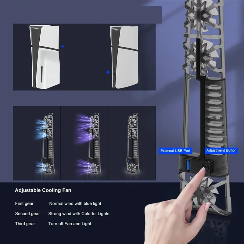 AEF7-For PS5 Pro Accessories Cooling Fan With LED Light For Playstation 5 Slim Gaming Accessorie Cooling System 
AEF7-For PS5 Pro Accessories Cooling Fan With LED Light For Playstation 5 Slim Gaming Accessorie Cooling System