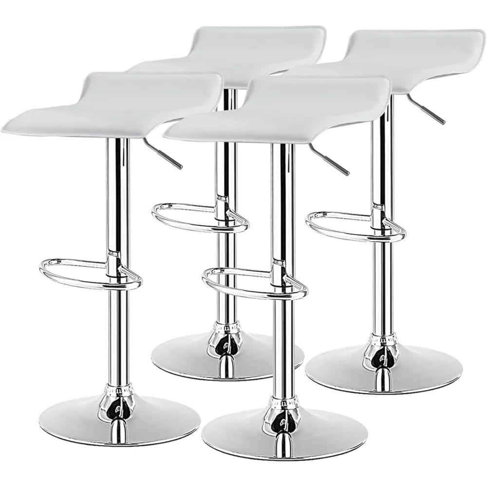 Bar Stools Set of 4, Height Adjustable Bar Stool Set with PU Leather Seat, Gas Lever, Footrest & Anti-Slip Rubber Ring
Bar Stools Set of 4, Height Adjustable Bar Stool Set with PU Leather Seat, Gas Lever, Footrest & Anti-Slip Rubber Ring