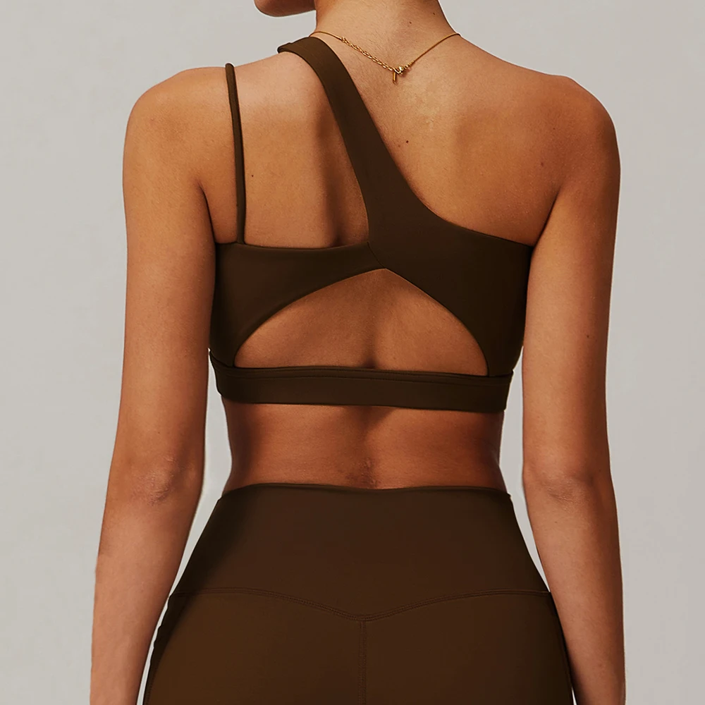 Solid Color Yoga Underwear Single Shoulder Women Fitness Bra Yoga Vest Shockproof Gym Sport Top Hollow back Push With Chest Pad
Solid Color Yoga Underwear Single Shoulder Women Fitness Bra Yoga Vest Shockproof Gym Sport Top Hollow back Push With Chest Pad