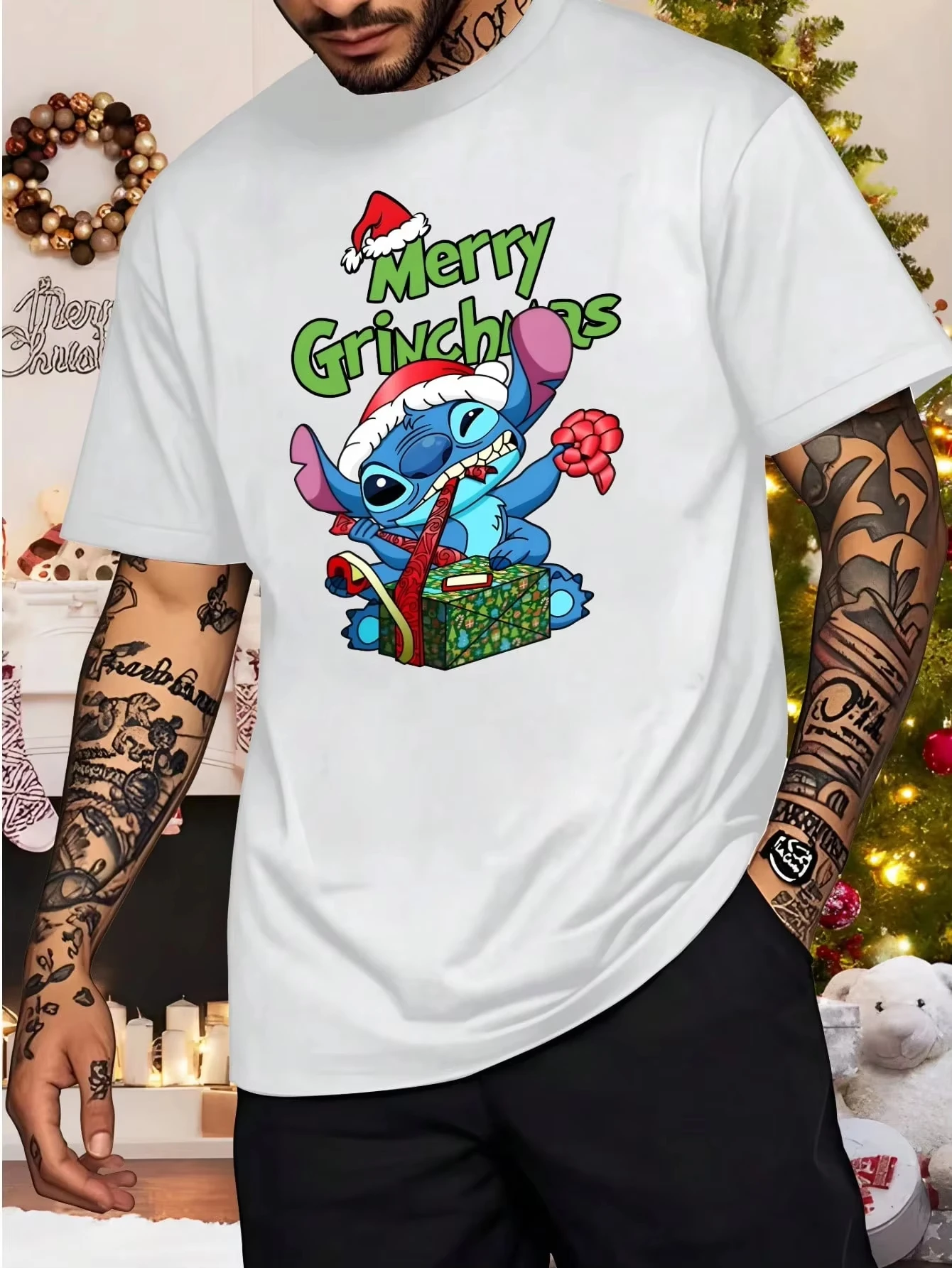 Stitch Is Opening Christmas Presents Pattern Printed Men's T-shirts Summer Daily Casual Short Sleeve Tees Oversized T-shirt Tops
Stitch Is Opening Christmas Presents Pattern Printed Men's T-shirts Summer Daily Casual Short Sleeve Tees Oversized T-shirt Tops
