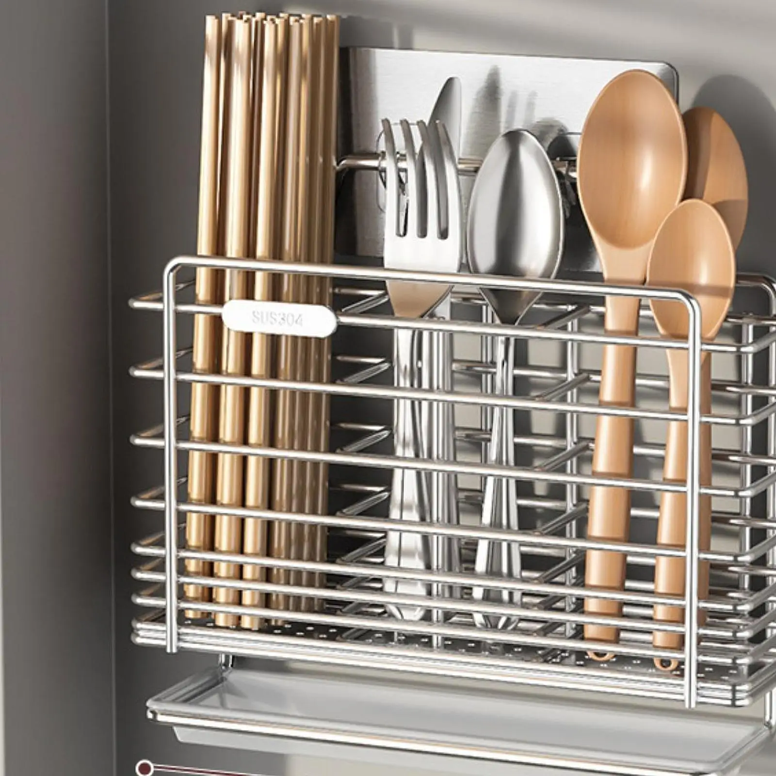 Wall Mount Utensil Holder with 3 Compartments Stainless Steel Cutlery Organizer for Kitchen Countertop Storage
Wall Mount Utensil Holder with 3 Compartments Stainless Steel Cutlery Organizer for Kitchen Countertop Storage