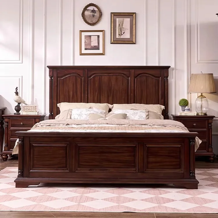 #American Retro Solid Wood Bed Contemporary Design for Home Master Bedroom Double Bed Wedding Country Style Large Small Bedrooms
#American Retro Solid Wood Bed Contemporary Design for Home Master Bedroom Double Bed Wedding Country Style Large Small Bedrooms