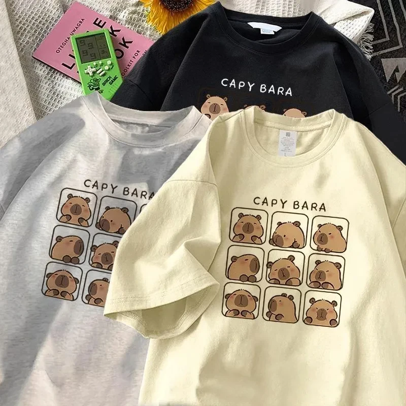 New Cartoon Capybara T Shirts Summer Short Sleeved T-shirt for Women's Men's Loose Casual Versatile Round Neck Tee Top
New Cartoon Capybara T Shirts Summer Short Sleeved T-shirt for Women's Men's Loose Casual Versatile Round Neck Tee Top