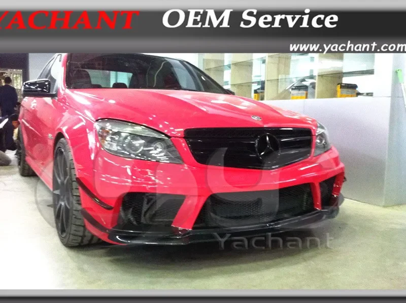 FRP Fiber Glass Black Edition Style Front Bumper with Carbon Fiber Front Lip and Canard Fit For 2008-2011 W204 C63 Sedan & Coupe
FRP Fiber Glass Black Edition Style Front Bumper with Carbon Fiber Front Lip and Canard Fit For 2008-2011 W204 C63 Sedan & Coupe