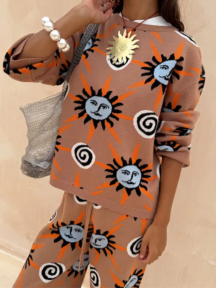 Повседневный уличный прямой брючный костюм с модным узором и принтом, кардиган с длинными рукавами, осенне-зимний толстый свободный женский комплект из трех предметов
Повседневный уличный прямой брючный костюм с модным узором и принтом, кардиган с длинными рукавами, осенне-зимний толстый свободный женский комплект из трех предметов