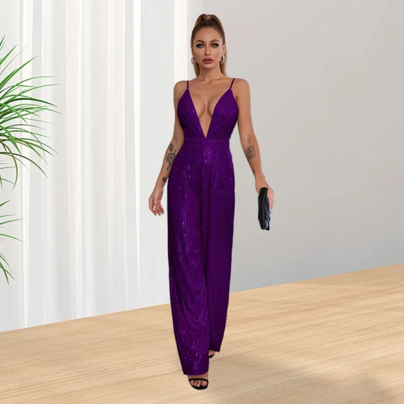 2025 Women's Fashion Hottie Sleeveless Jumpsuit Deep V French Halter Sequin Jumpsuit Wholesale Evening Party Dress 3XS-3XL
2025 Women's Fashion Hottie Sleeveless Jumpsuit Deep V French Halter Sequin Jumpsuit Wholesale Evening Party Dress 3XS-3XL