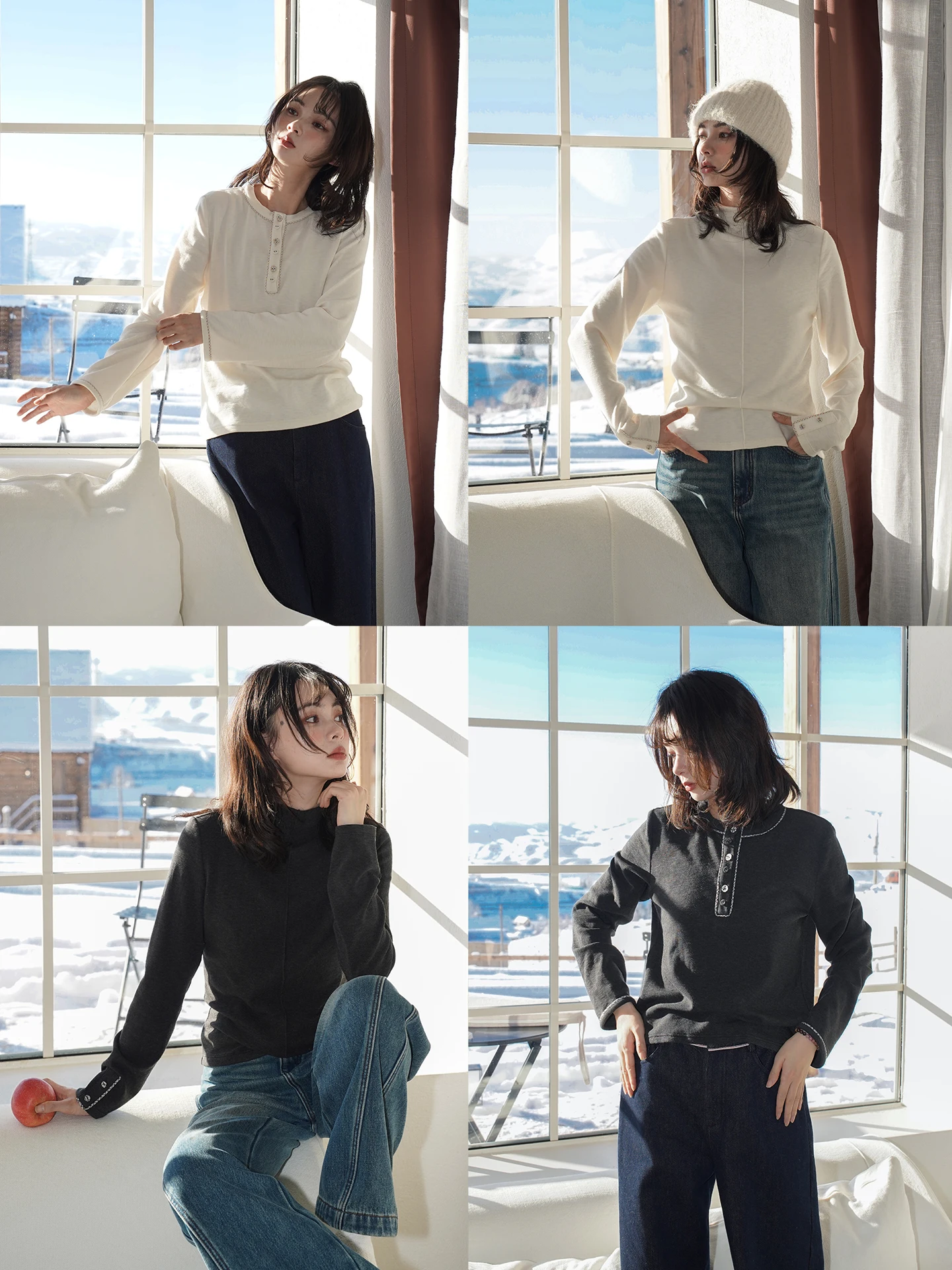 Octagonal id Pattern Long Sve Base irt Henry Collar f High Ne Women's Sle French Daily Wear Stand Fit T-irt
Octagonal id Pattern Long Sve Base irt Henry Collar f High Ne Women's Sle French Daily Wear Stand Fit T-irt