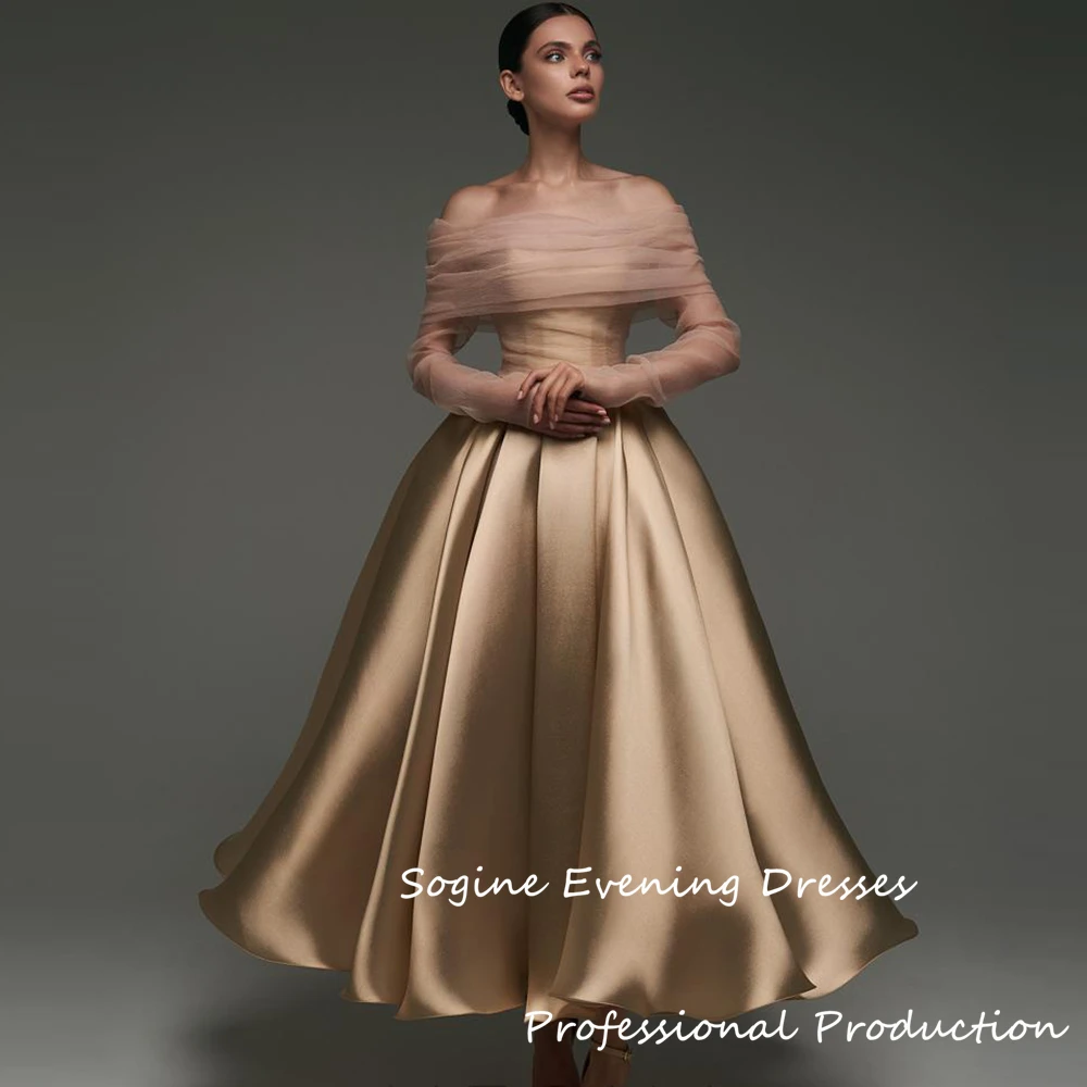 Tulle Off Shoulder Strapless Satin فساتين سهرة A-Line High Waist Evening Dress Pleated Платье Вечернее Ankle-Length Custom Made
Tulle Off Shoulder Strapless Satin فساتين سهرة A-Line High Waist Evening Dress Pleated Платье Вечернее Ankle-Length Custom Made