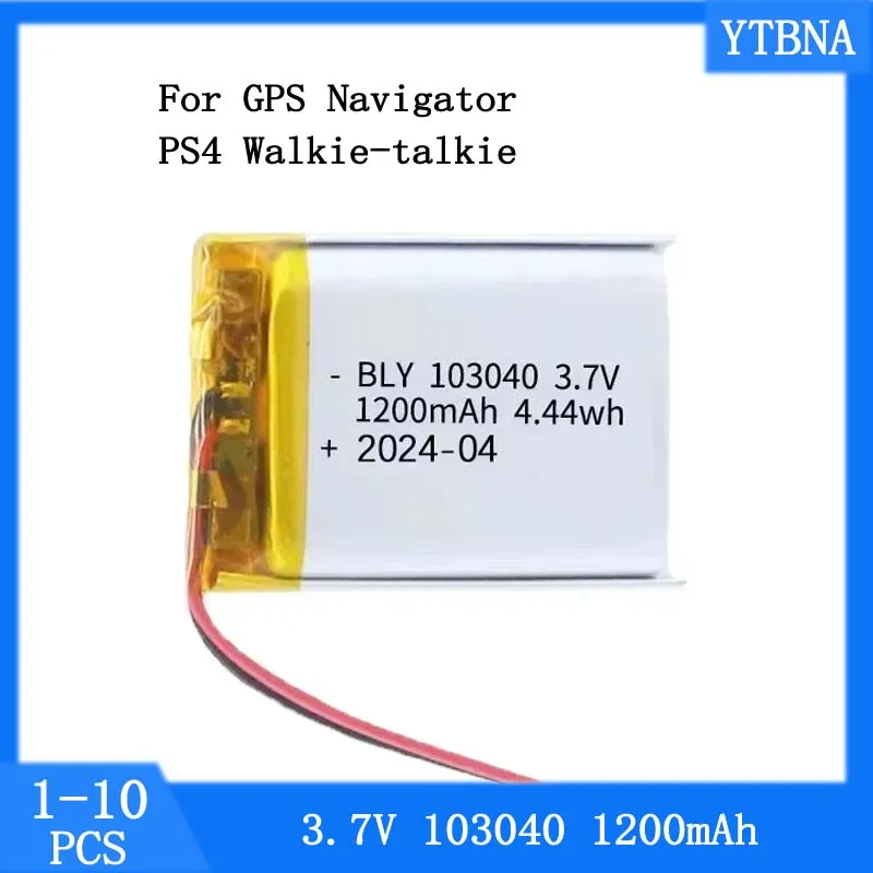 3.7V 103040 1200mAh Polymer Lithium Battery for GPS Navigator PS4 Walkie-talkie PH 2.0mm Plug 100% High-quality Bateria
3.7V 103040 1200mAh Polymer Lithium Battery for GPS Navigator PS4 Walkie-talkie PH 2.0mm Plug 100% High-quality Bateria