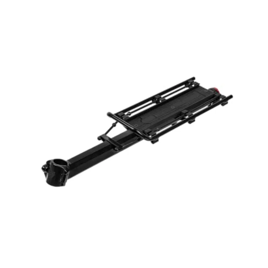 Rear bike rack for MTX trunkbags: quick-release aluminum construction, black finish, 20 lb capacity, includes safety reflector
Rear bike rack for MTX trunkbags: quick-release aluminum construction, black finish, 20 lb capacity, includes safety reflector