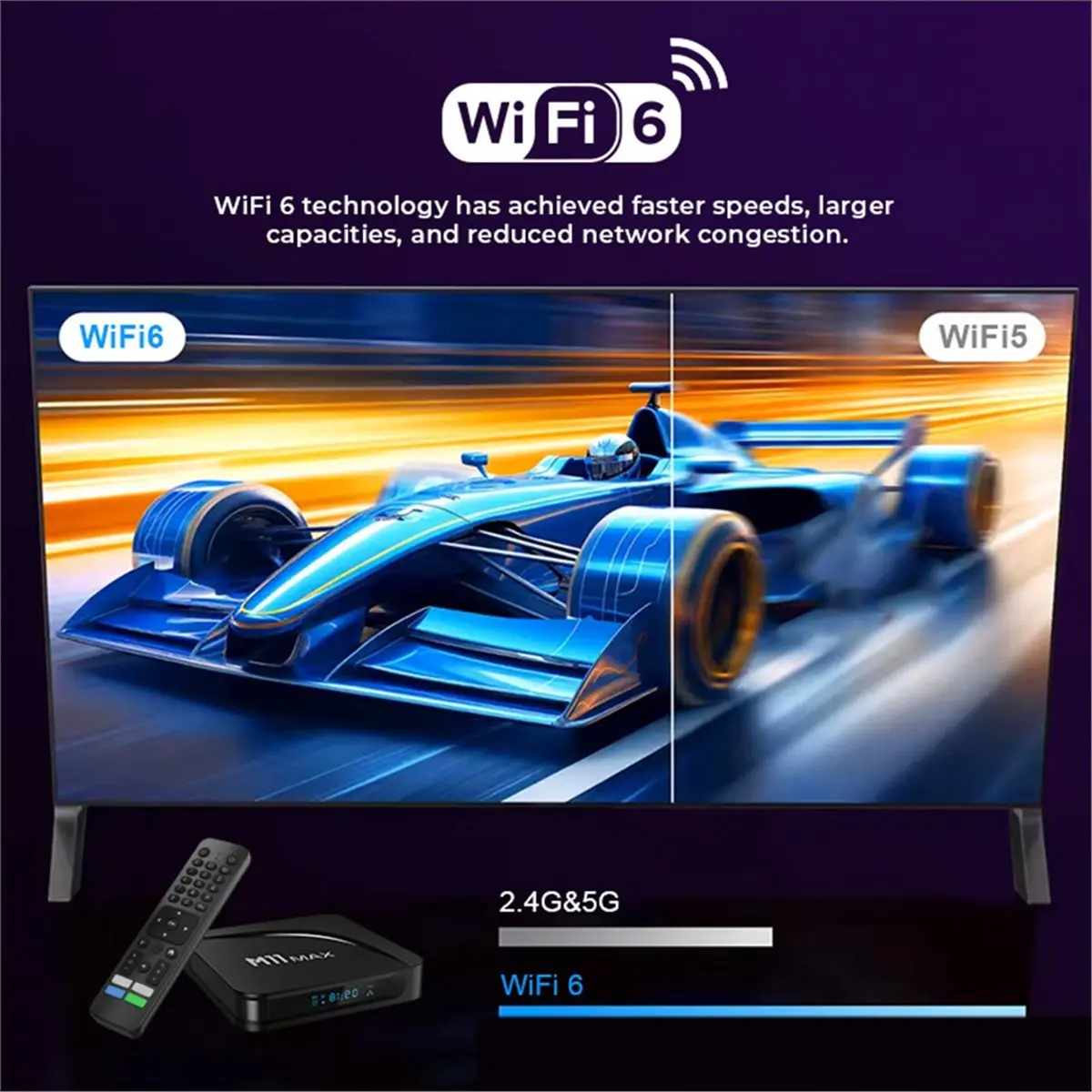 M11 -TV Box Android 14 for Amlogic S905X5M 4K HD HDR10+AV1 Dual Band WiFi 6 AI- Media Player 4GB/32GB EU Plug
M11 -TV Box Android 14 for Amlogic S905X5M 4K HD HDR10+AV1 Dual Band WiFi 6 AI- Media Player 4GB/32GB EU Plug