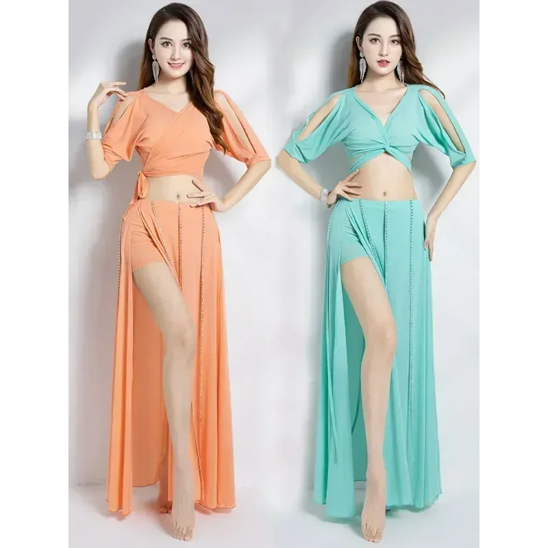 Belly Dance Clothing for Women Mesh Pearls Sleeves Top+long Skirt 2pcs Girl Oriental Costumes Set Female Practice Wear Outfit
Belly Dance Clothing for Women Mesh Pearls Sleeves Top+long Skirt 2pcs Girl Oriental Costumes Set Female Practice Wear Outfit