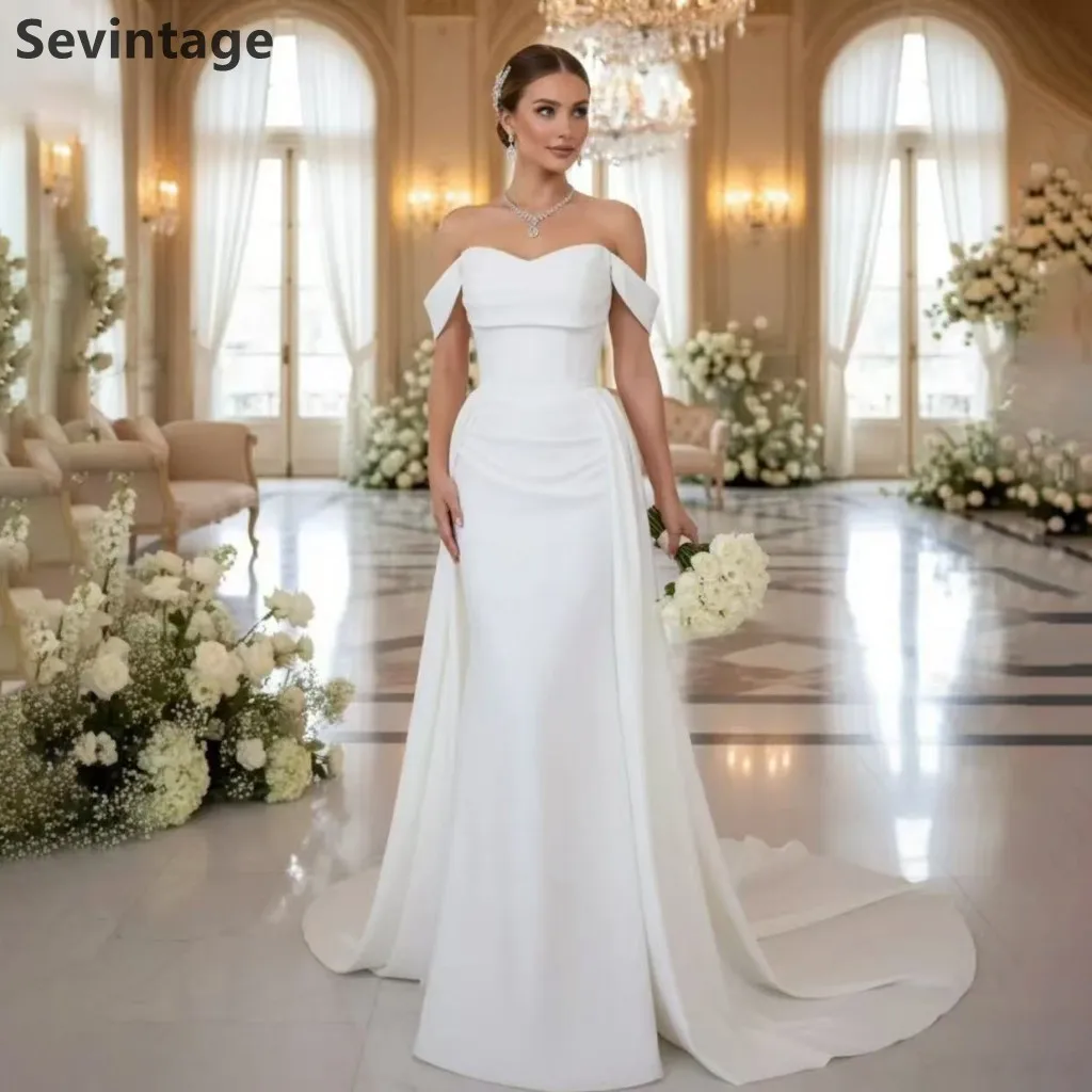 Sevintage 2025 White Mermaid Jersey Evening Dress Sweetheart Off Shoulder Formal Prom Dress Dubai Party Gown Customized
Sevintage 2025 White Mermaid Jersey Evening Dress Sweetheart Off Shoulder Formal Prom Dress Dubai Party Gown Customized