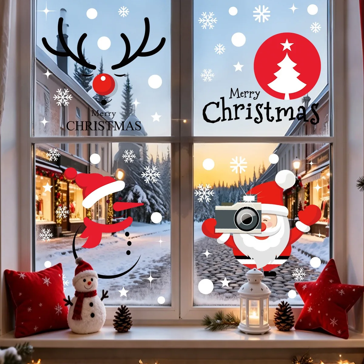 Cute Santa Snowflake Christmas Scene Decor Stickers Wall Decals Festive Holiday Party Supplies Home Room Window Xmas
Cute Santa Snowflake Christmas Scene Decor Stickers Wall Decals Festive Holiday Party Supplies Home Room Window Xmas