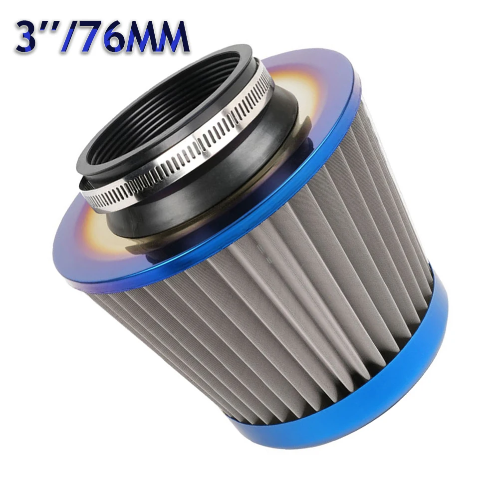 76MM Car High Flow Air Intake Filter Induction Kit Stainless Steel Mesh Cone Intake Cold Air Filter Universal Auto Accessories
76MM Car High Flow Air Intake Filter Induction Kit Stainless Steel Mesh Cone Intake Cold Air Filter Universal Auto Accessories