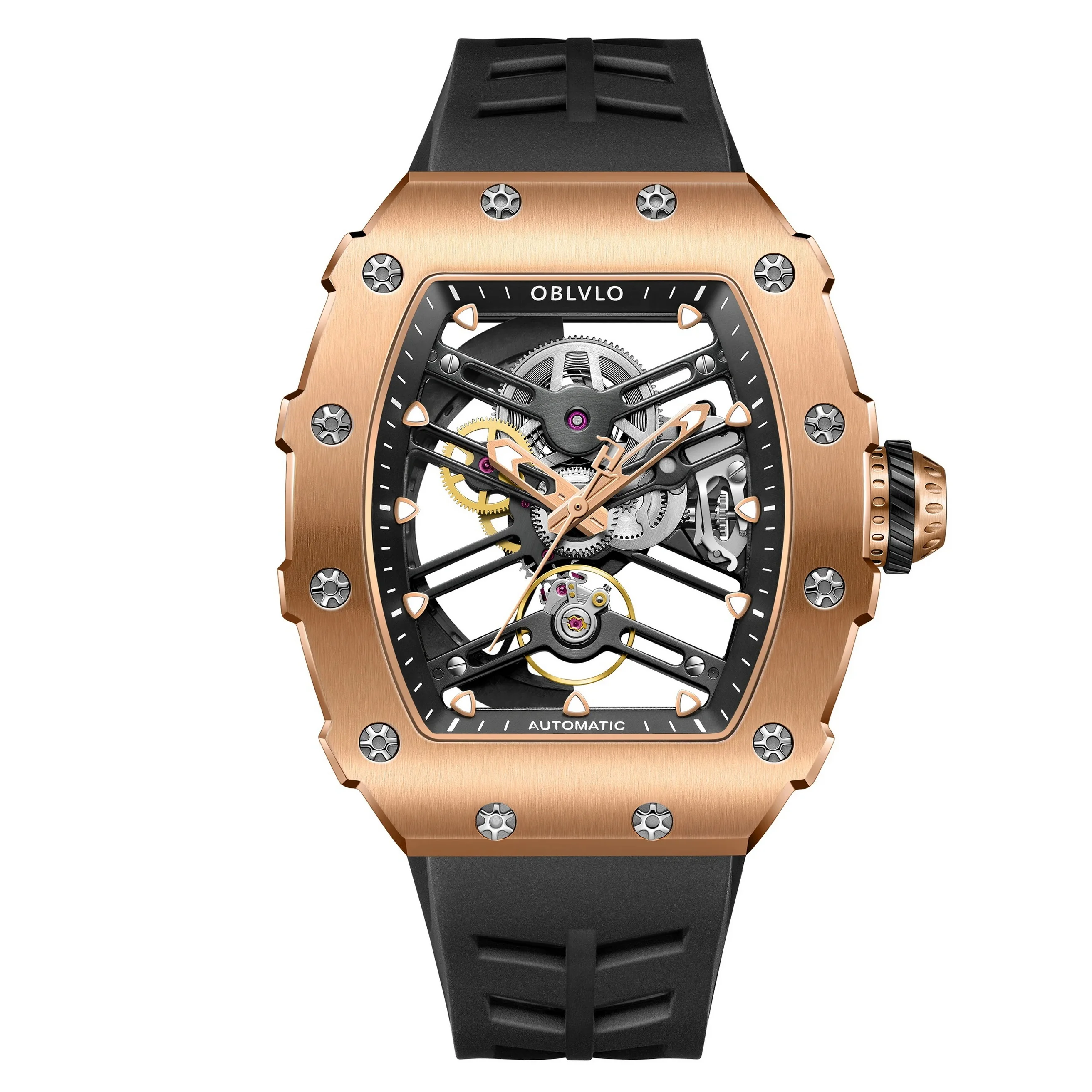 OBLVLO Men Automatic Watch Tonneau Mechanical Wristwatch Luminous Hollow Out Dial Sapphire Mirror
OBLVLO Men Automatic Watch Tonneau Mechanical Wristwatch Luminous Hollow Out Dial Sapphire Mirror