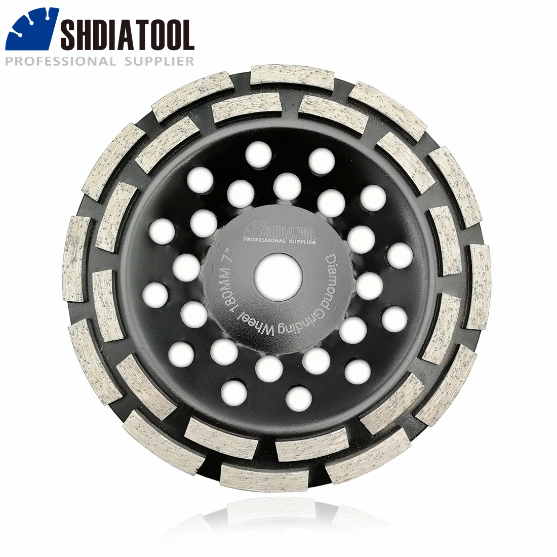 SHDIATOOL 7 Inches Sintered Diamond Double Row Grinding Cup Wheel Dia180MM Grinding Disc Bore 22.23MM For Concrete
SHDIATOOL 7 Inches Sintered Diamond Double Row Grinding Cup Wheel Dia180MM Grinding Disc Bore 22.23MM For Concrete