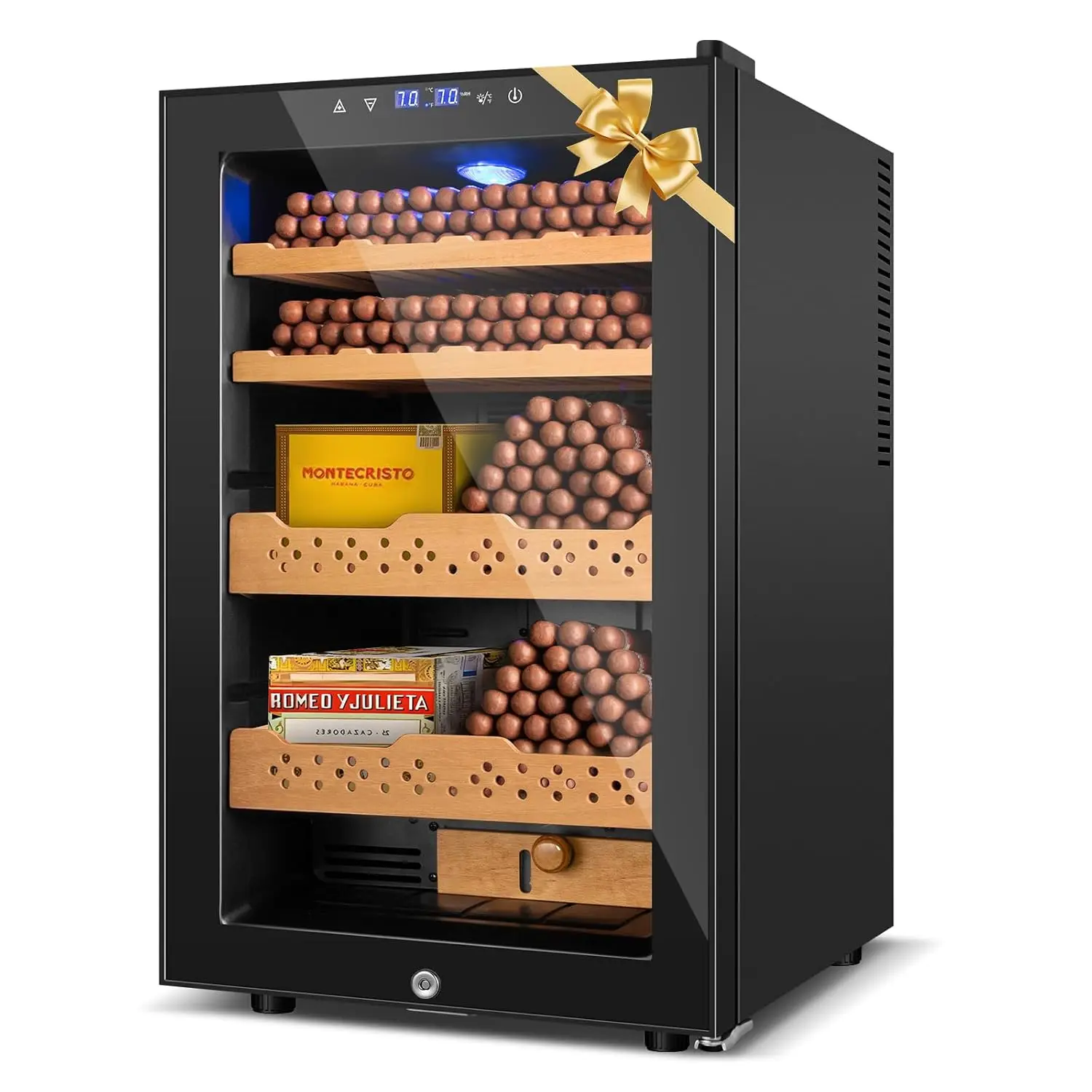 Electric Humidor, 70L 400 Counts Large Capacity,Thermostatic Cooling Humidor Cabinet with Smart Humidity & Temp, Custom
Electric Humidor, 70L 400 Counts Large Capacity,Thermostatic Cooling Humidor Cabinet with Smart Humidity & Temp, Custom
