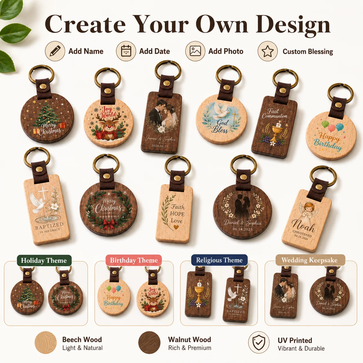 Personalized Custom Wooden Keychains, Pendants, Suitable for Baptisms, Communions, Birthdays, Weddings, Christmas, Perfect Gifts for Giving Away
Personalized Custom Wooden Keychains, Pendants, Suitable for Baptisms, Communions, Birthdays, Weddings, Christmas, Perfect Gifts for Giving Away