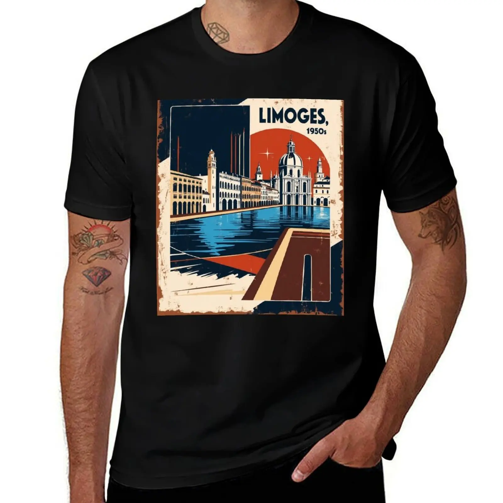 Limoges France 1950s Vintage Travel Tourism T-Shirt new edition anime stuff graphic t shirts heavy weight t shirts for men
Limoges France 1950s Vintage Travel Tourism T-Shirt new edition anime stuff graphic t shirts heavy weight t shirts for men