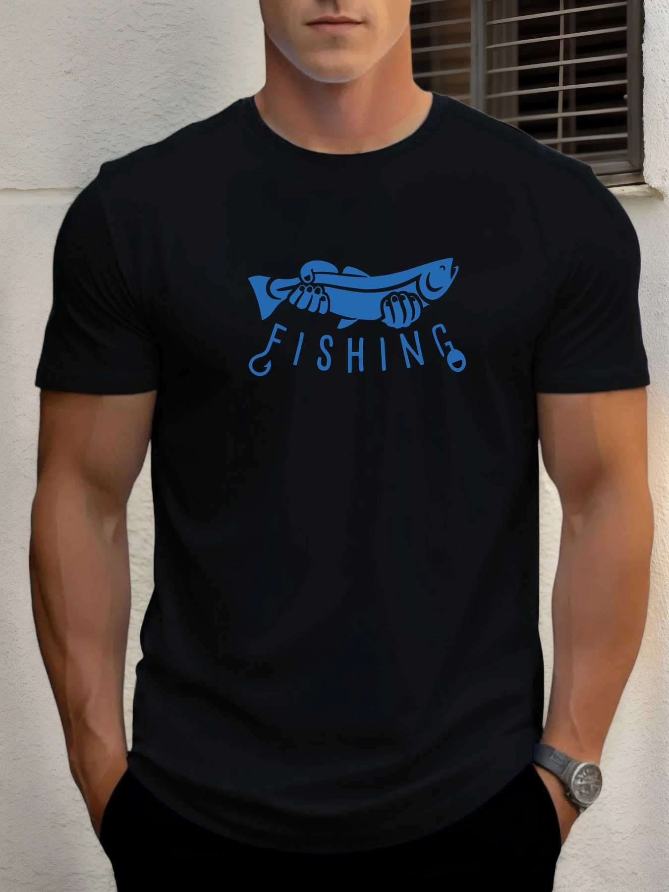 Men's cotton T-shirt, summer round neck short sleeves, fishing print breathable street clothing fashion cool T-shirt
Men's cotton T-shirt, summer round neck short sleeves, fishing print breathable street clothing fashion cool T-shirt