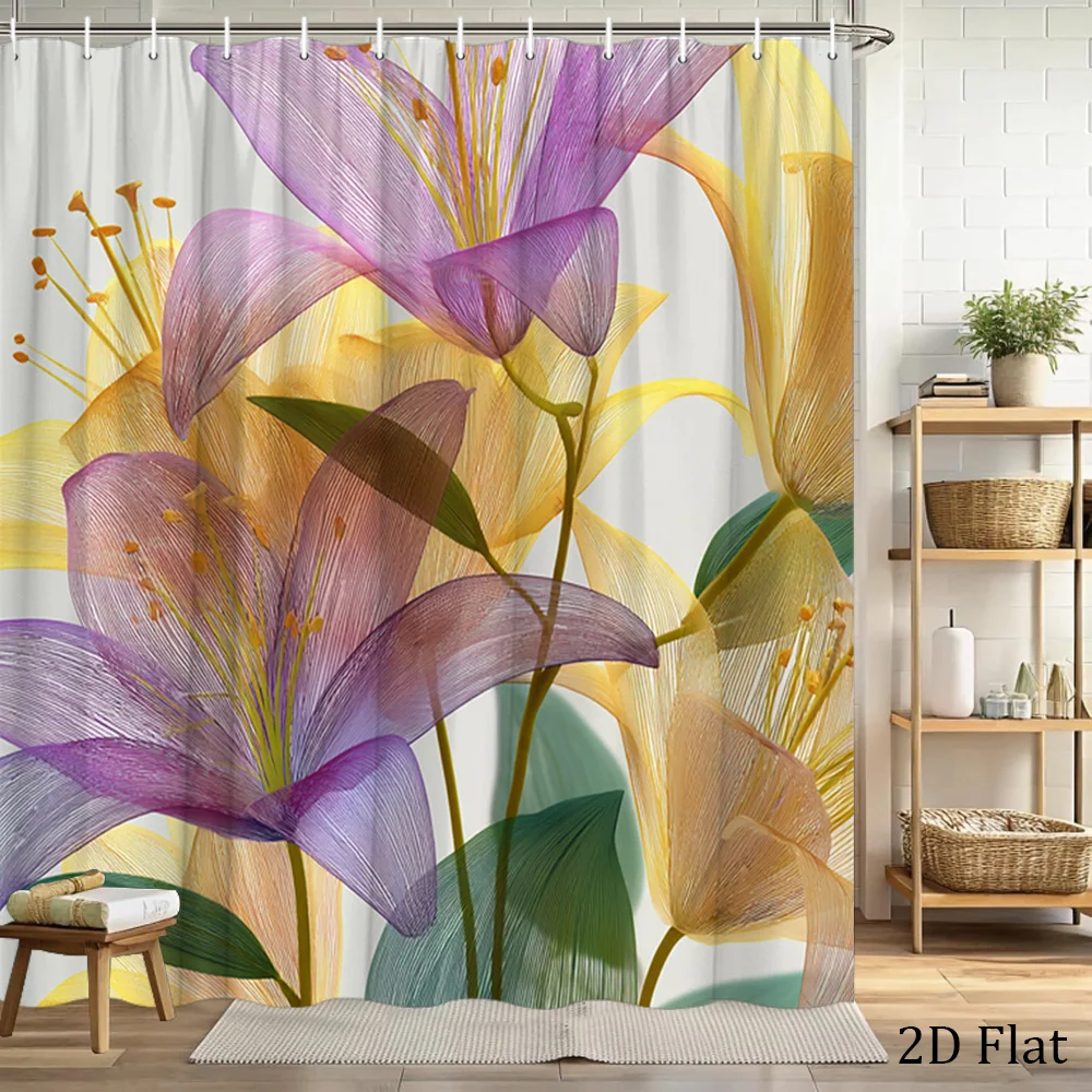 Bohemian Tropical Lilies Shower Curtain Waterproof Bath Decor Floral Print 180x180cm Luxury Bathroom Accessories
Bohemian Tropical Lilies Shower Curtain Waterproof Bath Decor Floral Print 180x180cm Luxury Bathroom Accessories