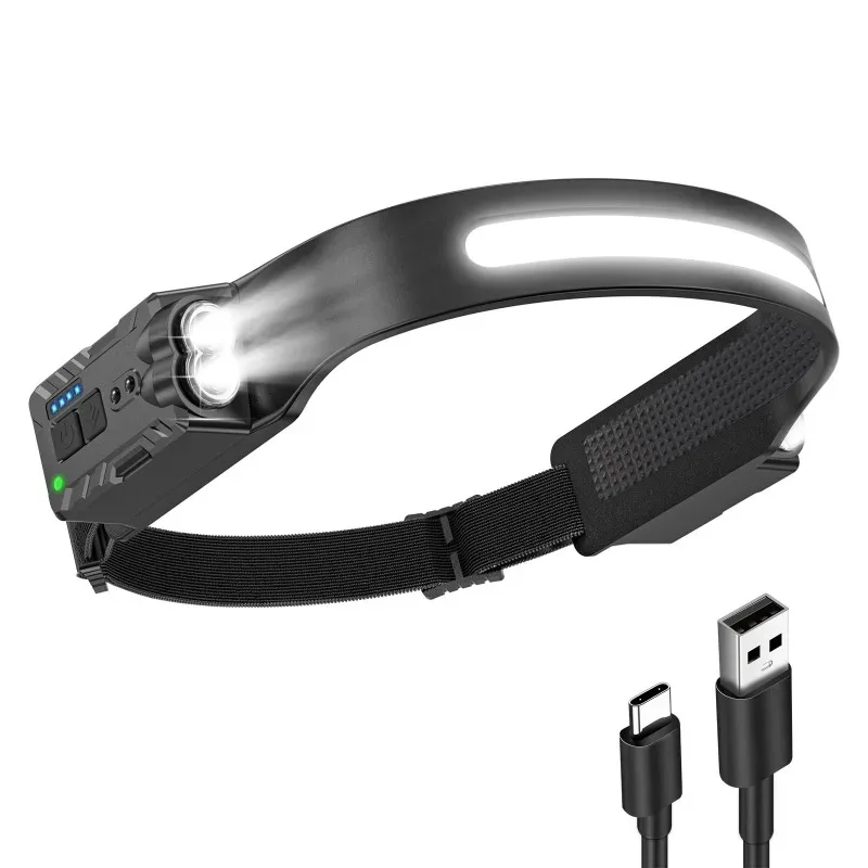 Silicone Wave-activated Headlamp Strong Light, with USB Charging, Suitable for Outdoor Camping, Running, Fishing, COB Headlamp
Silicone Wave-activated Headlamp Strong Light, with USB Charging, Suitable for Outdoor Camping, Running, Fishing, COB Headlamp