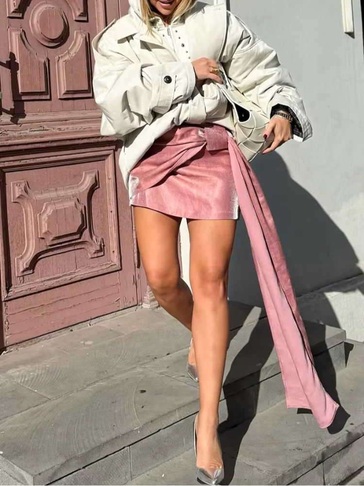 Solid Casual High Waist Ribbon Mini Skirt Women Pleated Ruffle Slim Short Skirts 2026 Lady Spring Autumn Daily Commute Wear New
Solid Casual High Waist Ribbon Mini Skirt Women Pleated Ruffle Slim Short Skirts 2026 Lady Spring Autumn Daily Commute Wear New