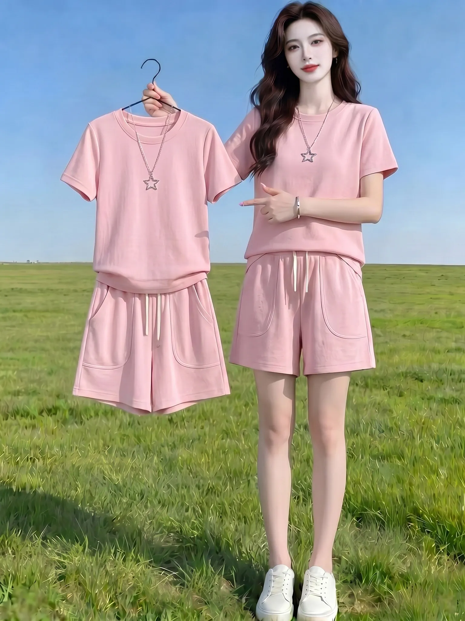 Unique Casual round Neck Short Sleeve T-Shirt Set Women's Summer 2026 Versatile Slimming Shorts Breathable Lightweight Comfor...
Unique Casual round Neck Short Sleeve T-Shirt Set Women's Summer 2026 Versatile Slimming Shorts Breathable Lightweight Comfor...