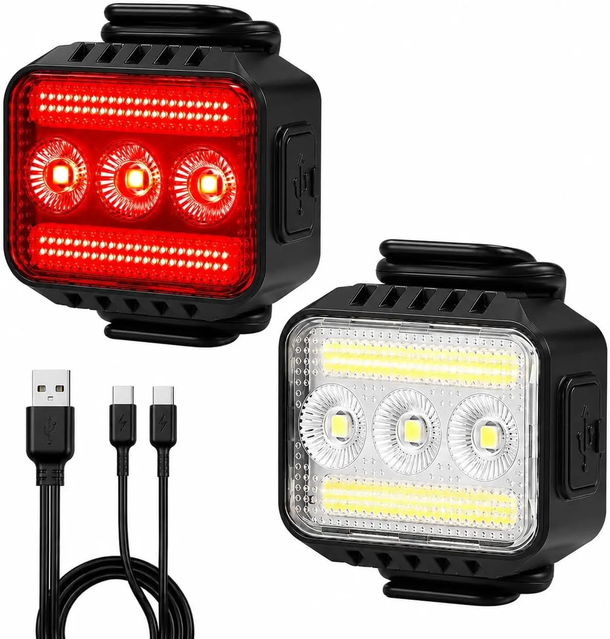 Bike Lights Set, 9+9 Modes Rechargeable Front and Back, Waterproof for MTB Road
Bike Lights Set, 9+9 Modes Rechargeable Front and Back, Waterproof for MTB Road