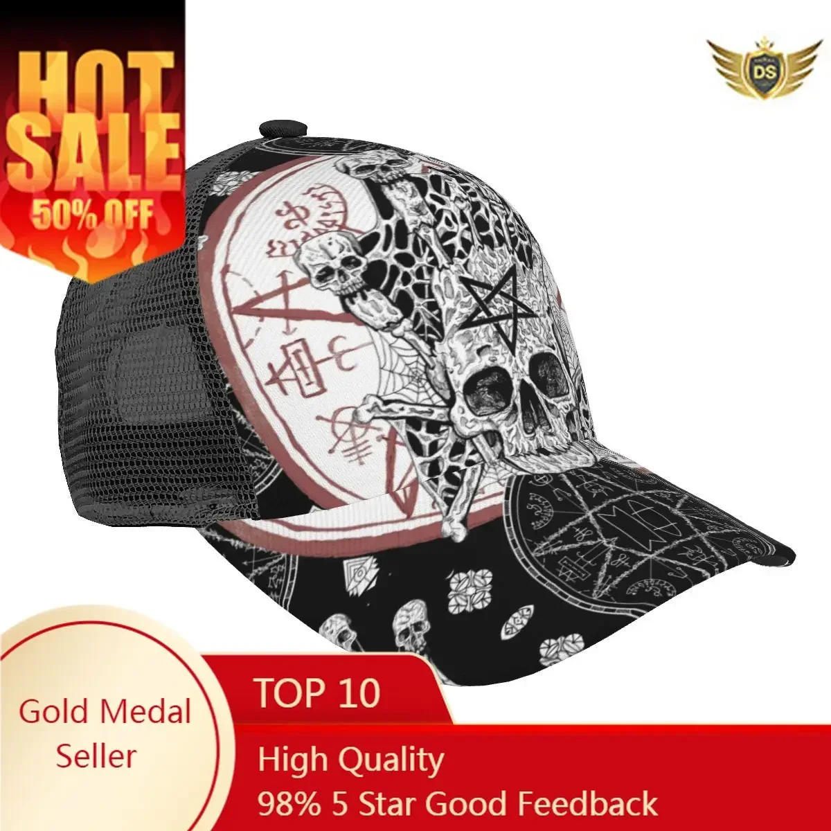 Mesh Baseball Cap Men Women Evil Skull And Magic Seal With Pentagram Dad Hat Unisex Hip Hop Hat Outdoor Hat Gorras
Mesh Baseball Cap Men Women Evil Skull And Magic Seal With Pentagram Dad Hat Unisex Hip Hop Hat Outdoor Hat Gorras