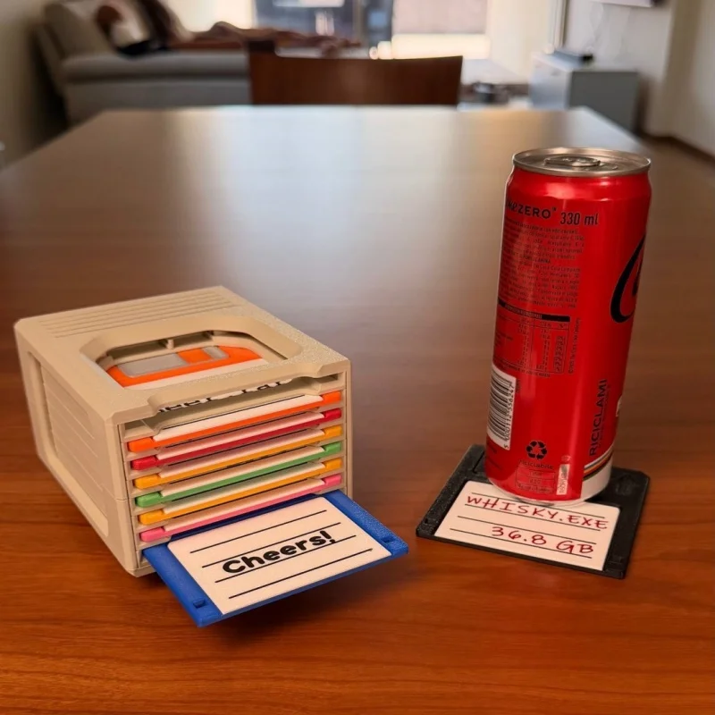 Retro Floppy Disk Coaster Holder With 6 Coasters For Table Decor Home Office Desk Gift For Tech Lovers Halloween Birthday Party
Retro Floppy Disk Coaster Holder With 6 Coasters For Table Decor Home Office Desk Gift For Tech Lovers Halloween Birthday Party