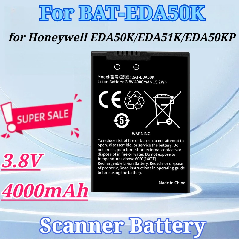 3.8V 4000mAh for BAT-EDA50K for Honeywell ScanPal EDA50K EDA51K EDA50KP 50176083-001 50176083-001 Scanning Collector Battery
3.8V 4000mAh for BAT-EDA50K for Honeywell ScanPal EDA50K EDA51K EDA50KP 50176083-001 50176083-001 Scanning Collector Battery