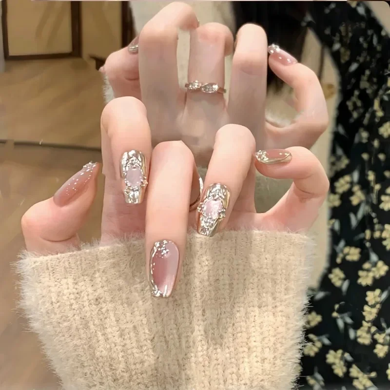 Handmade Short Long Sweets Press on Nails Ready-made Artificial Fake Nails with Box and Tools Cat Eye False Nail with Charms
Handmade Short Long Sweets Press on Nails Ready-made Artificial Fake Nails with Box and Tools Cat Eye False Nail with Charms
