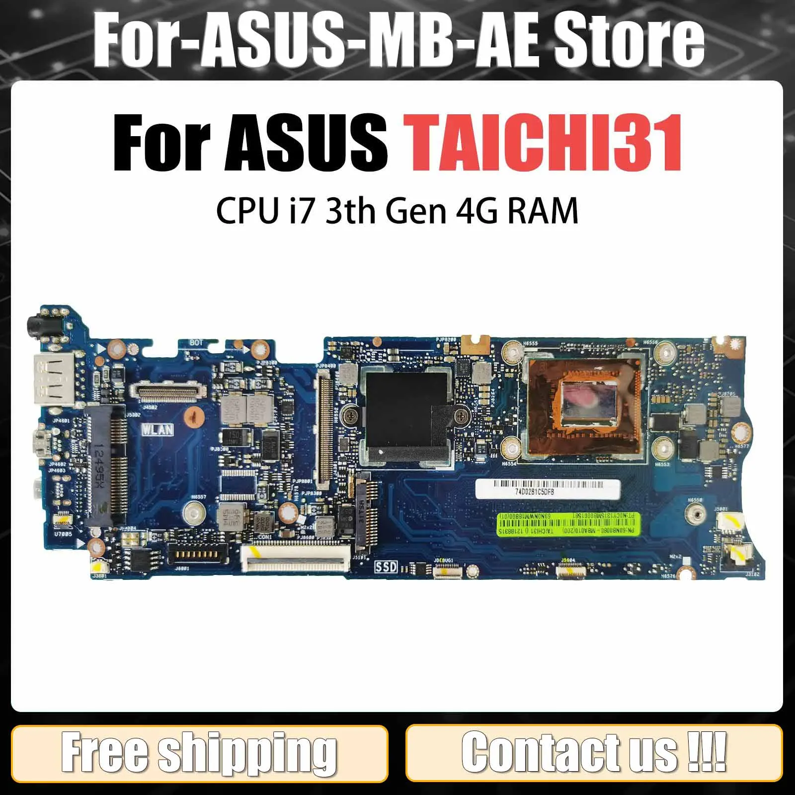 Материнская плата TAICHI21 для ноутбука ASUS TAICHI 21, материнская плата для ноутбука с процессором I3-3217U I5-3317U I7-3537, 4 ГБ/ОЗУ
Материнская плата TAICHI21 для ноутбука ASUS TAICHI 21, материнская плата для ноутбука с процессором I3-3217U I5-3317U I7-3537, 4 ГБ/ОЗУ