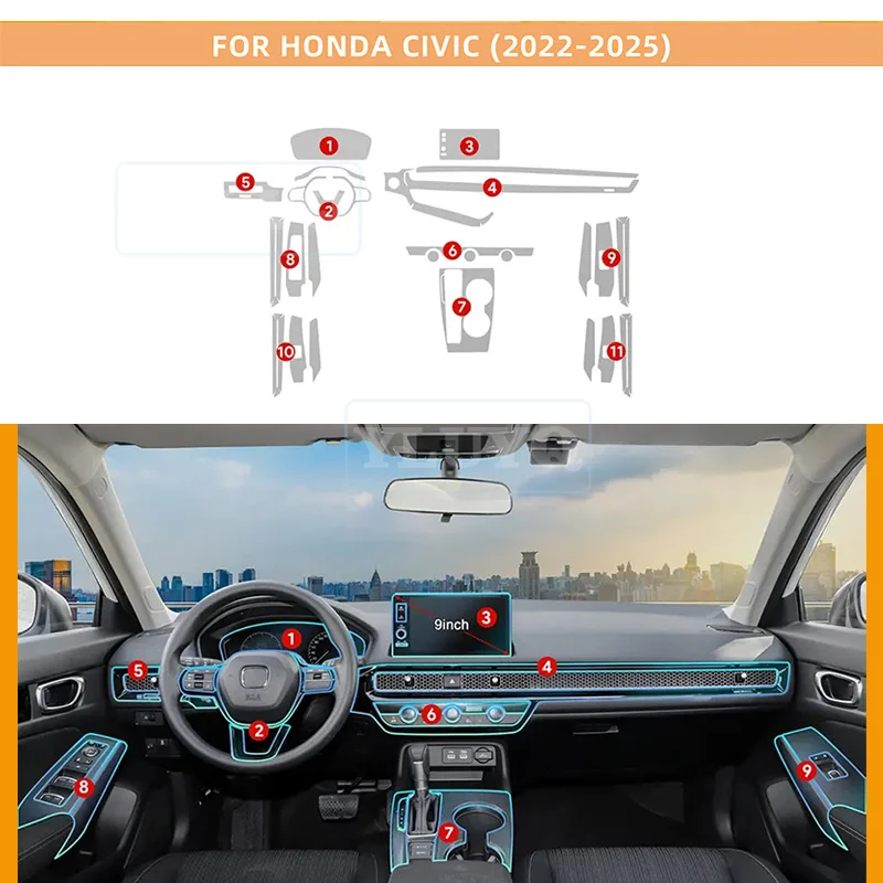 Tpu Film for Honda 11th Civic Hybrid Version 2022-2025 Car Interior Sticker Dashboard Screen Protection Film Car Transparent
Tpu Film for Honda 11th Civic Hybrid Version 2022-2025 Car Interior Sticker Dashboard Screen Protection Film Car Transparent