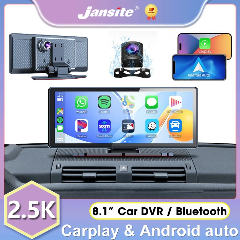 Jansite 8.1" Carplay for Screen Car DVR 2.5K Front 1080P Rear Camera Dashboard cam Mirror Recoder Android Auto Voice Control AUX
Jansite 8.1" Carplay for Screen Car DVR 2.5K Front 1080P Rear Camera Dashboard cam Mirror Recoder Android Auto Voice Control AUX