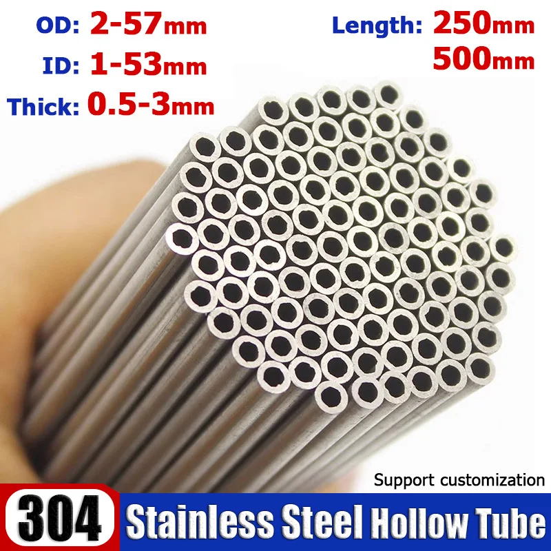 OD 2-57mm 304 Seamless Stainless Steel Capillary Tube Hollow Straight Tubing Length 250/500mm 3/4/5/6/7/8/9/10/11/13/14/15/16-51
OD 2-57mm 304 Seamless Stainless Steel Capillary Tube Hollow Straight Tubing Length 250/500mm 3/4/5/6/7/8/9/10/11/13/14/15/16-51