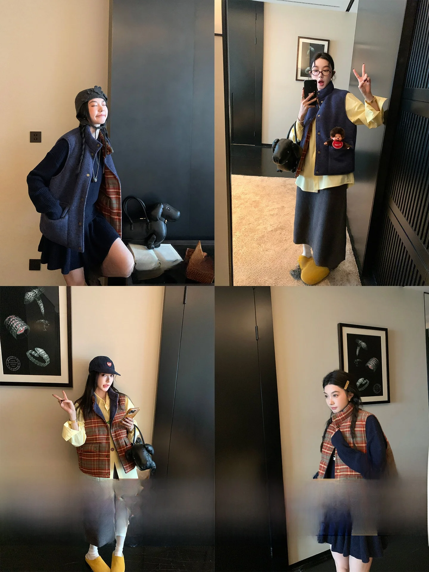 Warm Plaid Woolen Cotton Vest Two-Way Wear Commute Sle R3 Mix-And-Match Puzzle Design Thiened Winter Outerwear
Warm Plaid Woolen Cotton Vest Two-Way Wear Commute Sle R3 Mix-And-Match Puzzle Design Thiened Winter Outerwear