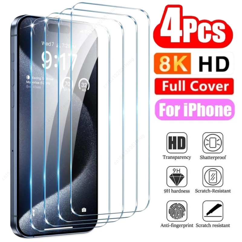 4Pcs High Definition Tempered Glass for iPhone 16 15 14 13 12 11 Pro XR X XS Max Screen Protector for iPhone 16 15 Pro Max Glass
4Pcs High Definition Tempered Glass for iPhone 16 15 14 13 12 11 Pro XR X XS Max Screen Protector for iPhone 16 15 Pro Max Glass